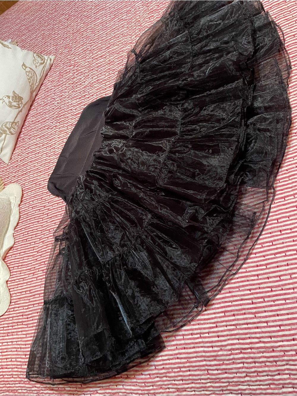 Women's Black Layered Tulle Skater Skirt